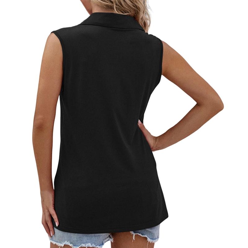 Tops & Tees Casual Top Stand-up Collar Shirt Women's Sleeveless Vest