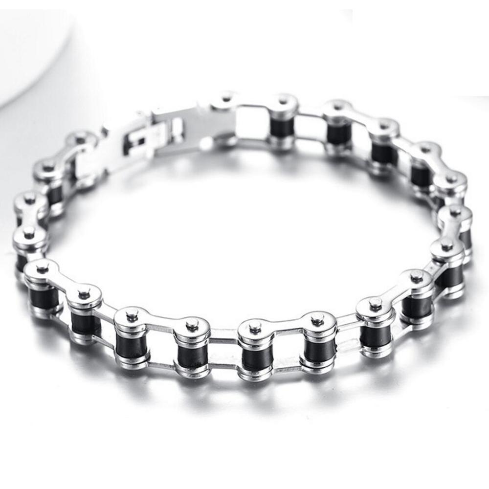 Top Quality Stainless Steel Biker Bracelet  Men's Motorcycle Chain Punk Rock Male Bracelet Biker Bicycle Bracelets for Men
