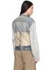 Damen Retro Slim-Fit Rissige Jeansjacke mit Visuellem Print