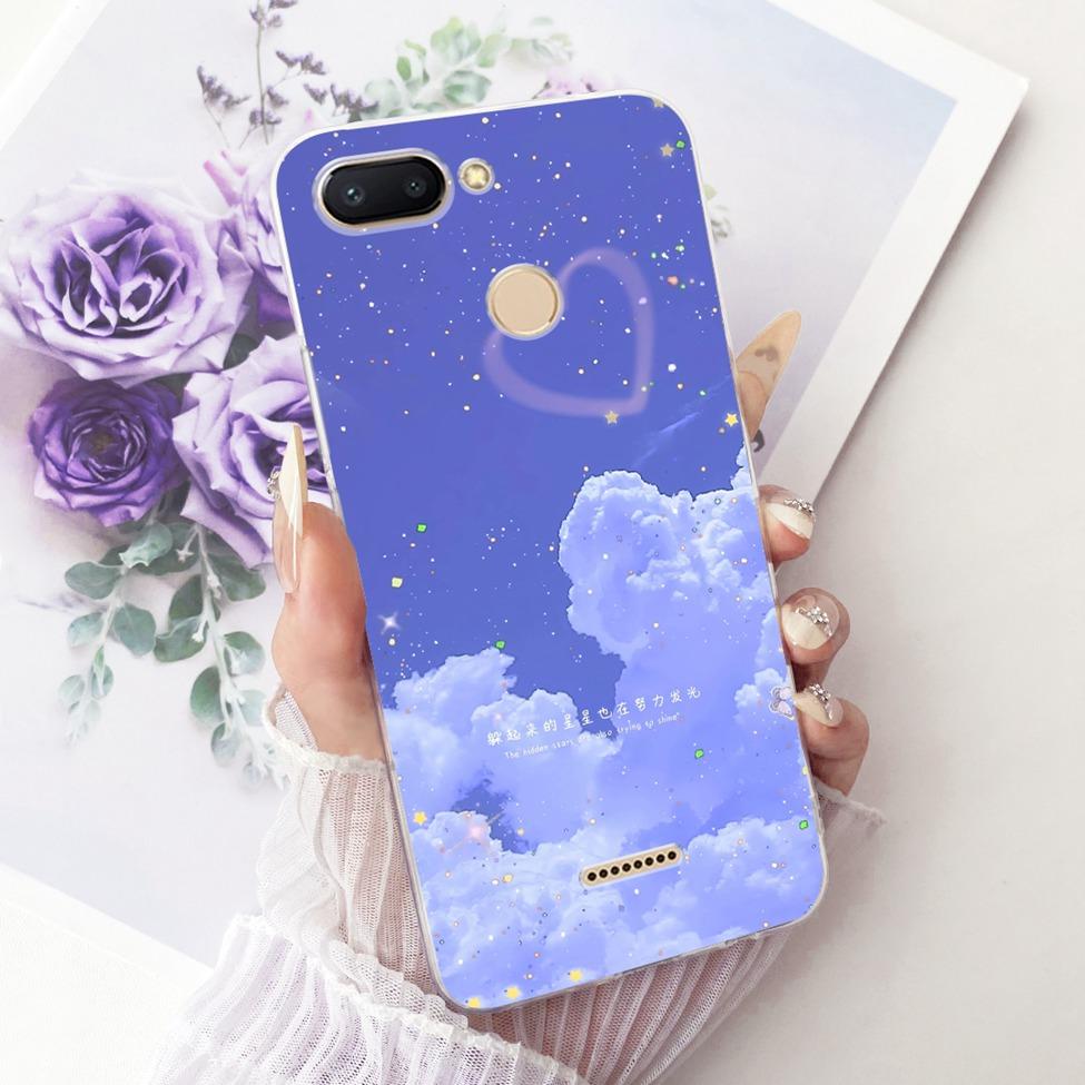 For Redmi 6 Case Cover Transparent Cute Cat Fashion Butterfly Funny Cool Painted Casing M1804C3DH M1804C3DG M1804C3DI