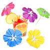 Beverages Cocktails Umbrellas Sticks with Wooden Toothpicks Hawaiian Tropical Party Decorations