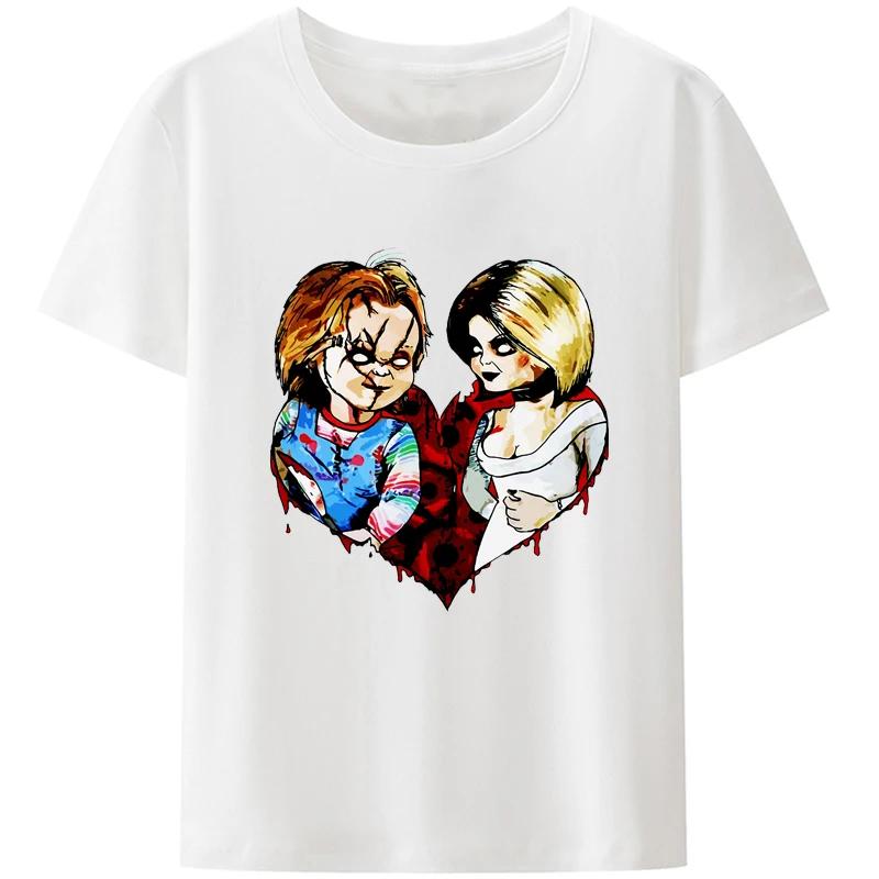 Child's Play Chuck Women's Top T-shirt Doll Murder Vintage T-shirt Harajuku Round Neck T-shirt Pure Unique Top