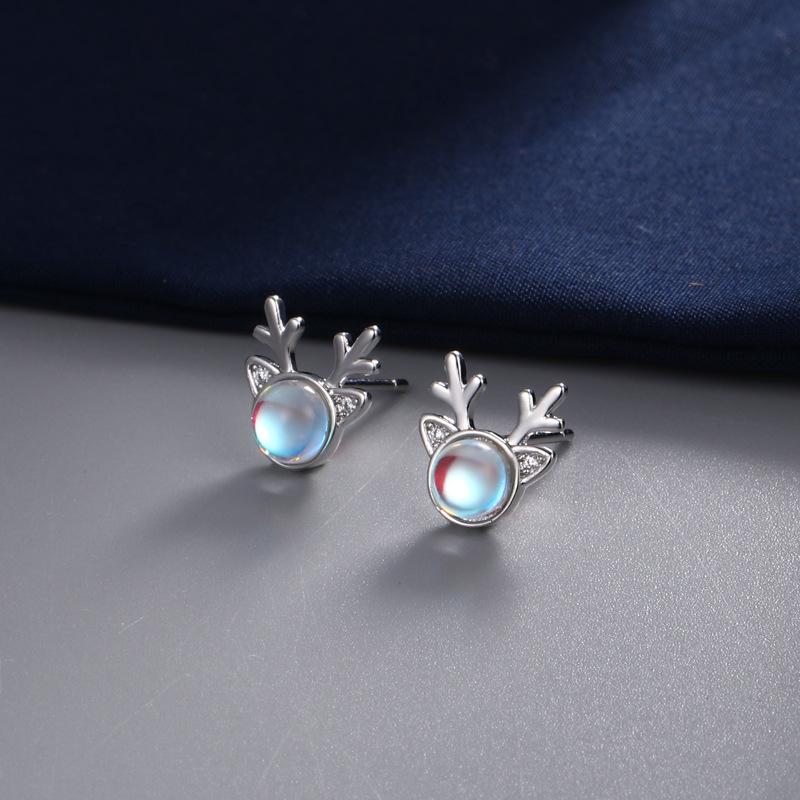 Mori Style Blaumondstein Geweih Ohrringe - 2025 Trendiges Weihnachtsgeschenk für Frauen
