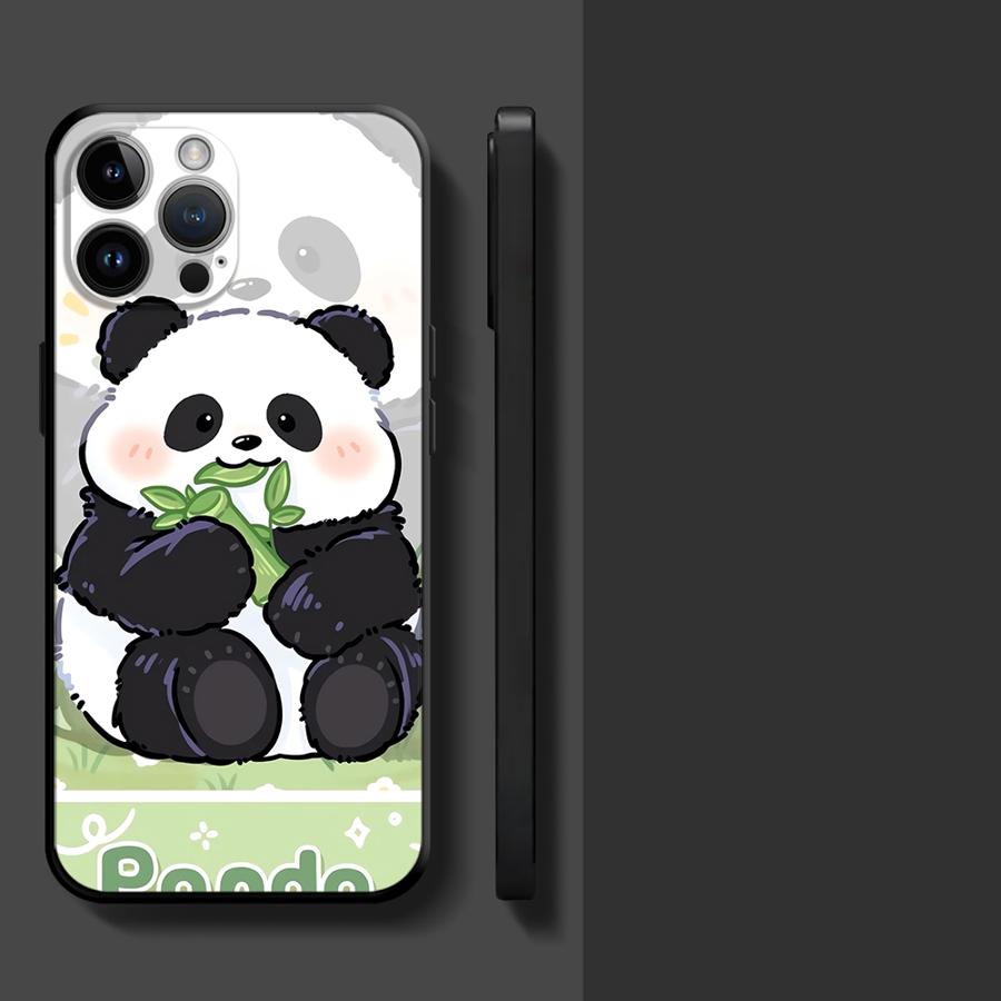 Cartoon Cute Panda Phone Case for Apple iPhone 17 Pro Max 15 Pro 7 8 XR XS MAX 12 16 Air 13 17e 11 14 Funda Phone Cover