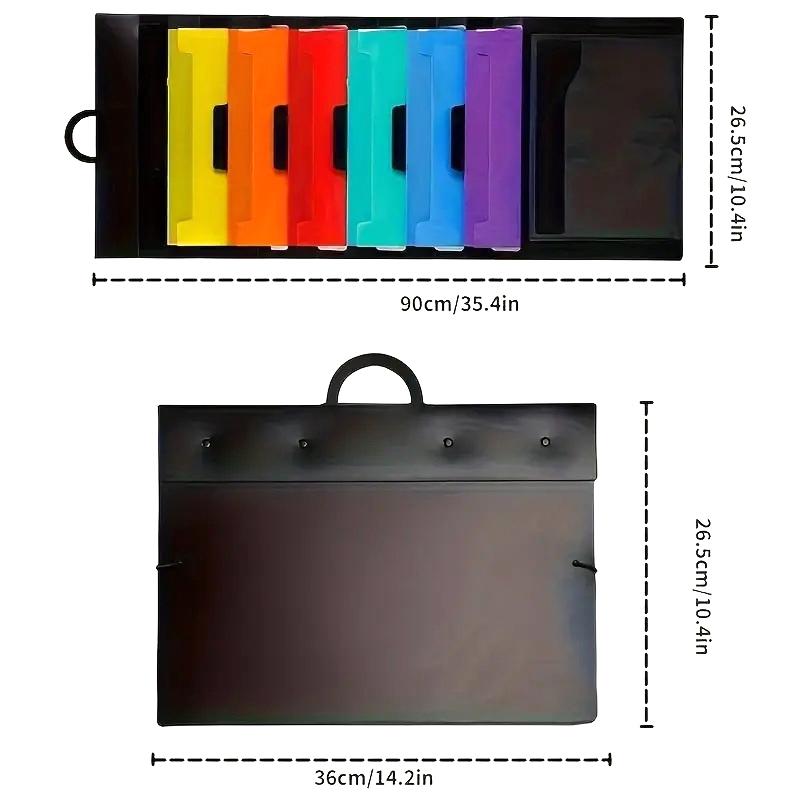 6-Taschen Hängeordner Mehrfarbiger Hängeaktenorganizer Abnehmbarer Hängepapierorganizer