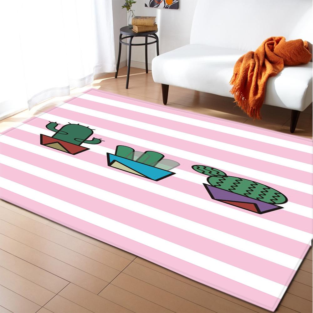 Striped Checked Large Carpet Feather Wind Bedroom Floor Mat