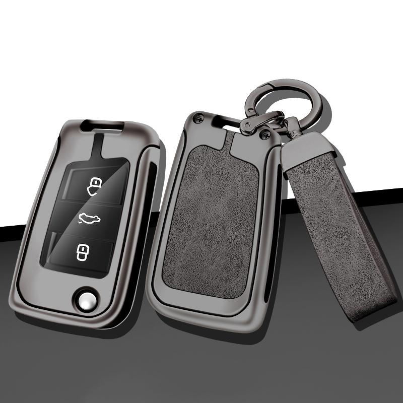 Metal Leather Car Key Cover for Volkswagen VW Polo Golf 7 MK7 Tiguan Passat for Skoda Octavia Kodiaq Karoq for Seat Ateca Leon