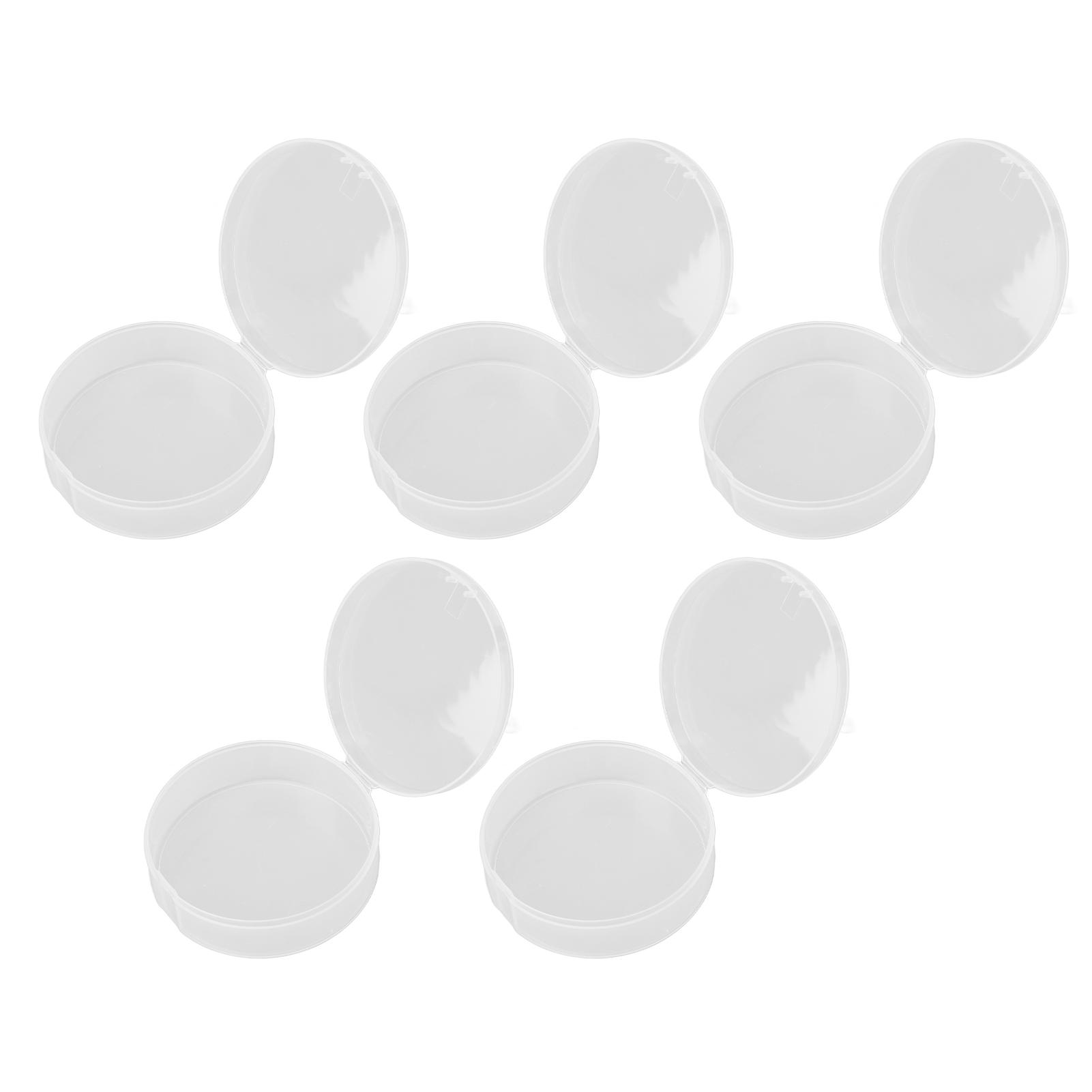 Powder Puff Storage Box Transparent Multifunctional Portable Makeup Puff Case for Beads Earrings 5pcs