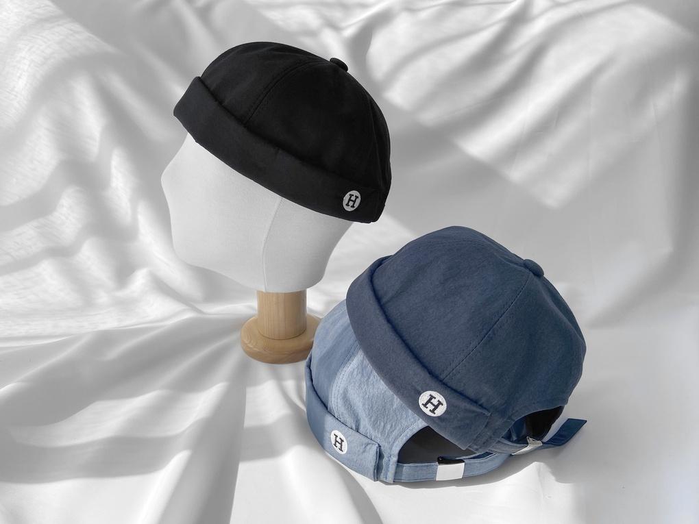 Women's Unisex H-embroidered Watch Cap Ball Cap Hat Basic Cap