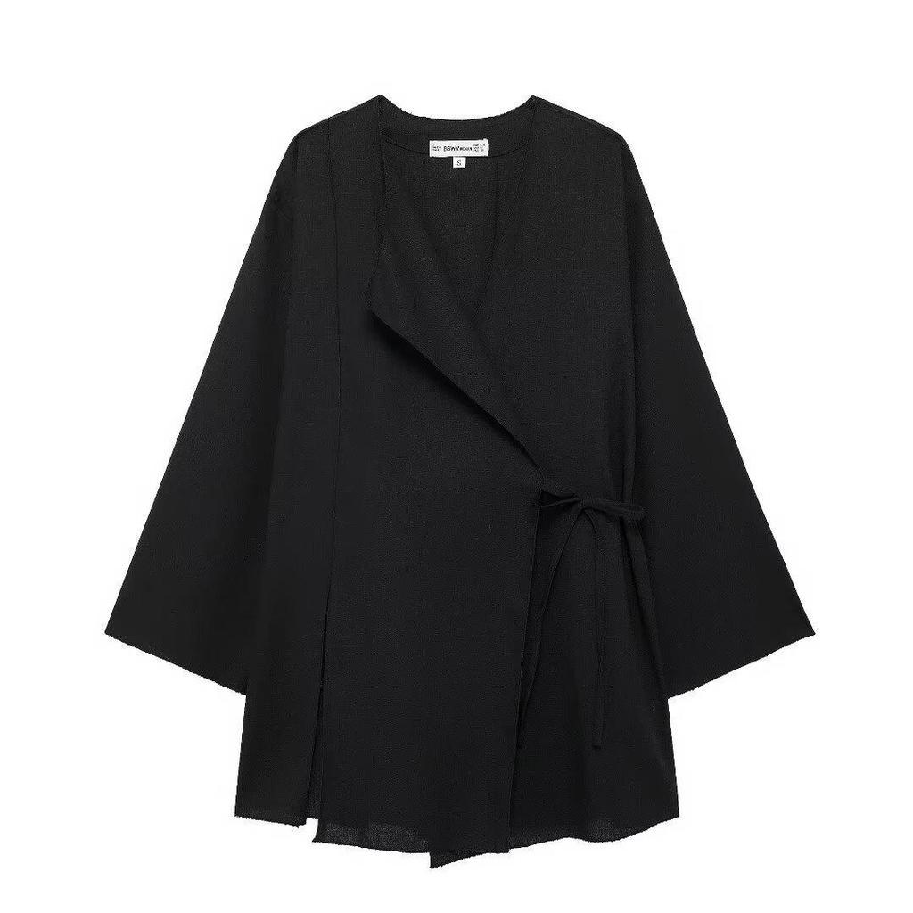 Spring European & American Style Kimono Cross Jacket with Casual Pants