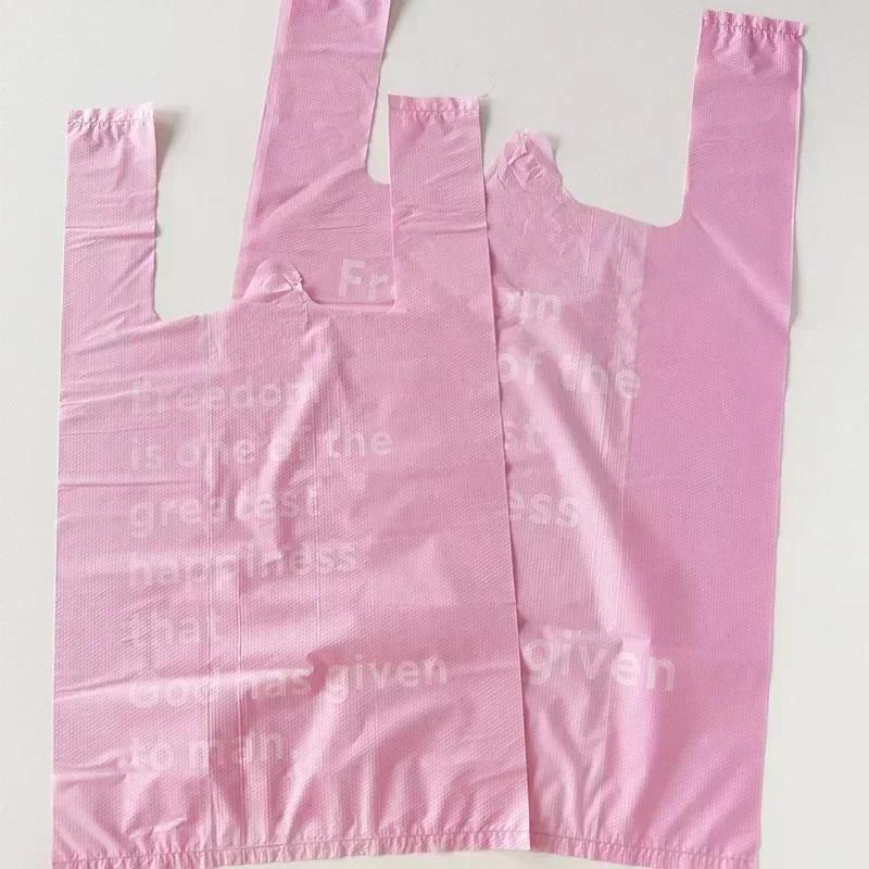 Plastic Hand-held Packaging Bags Cartoon Lovely Fruits Pattern Vest Portable Storage Bag Shop Shopping Clothing Food Packing