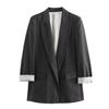 Zbzr Autumn New Women clothes Western Style Versitile Fashion Linen Blend Roll Sleeve Blazers 2753530