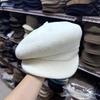 Autumn and Winter Warm Wool Octagonal Hat Children's Casual Versatile Short Cover Thin Woolen Wear Fashion Hat Cloud Hat