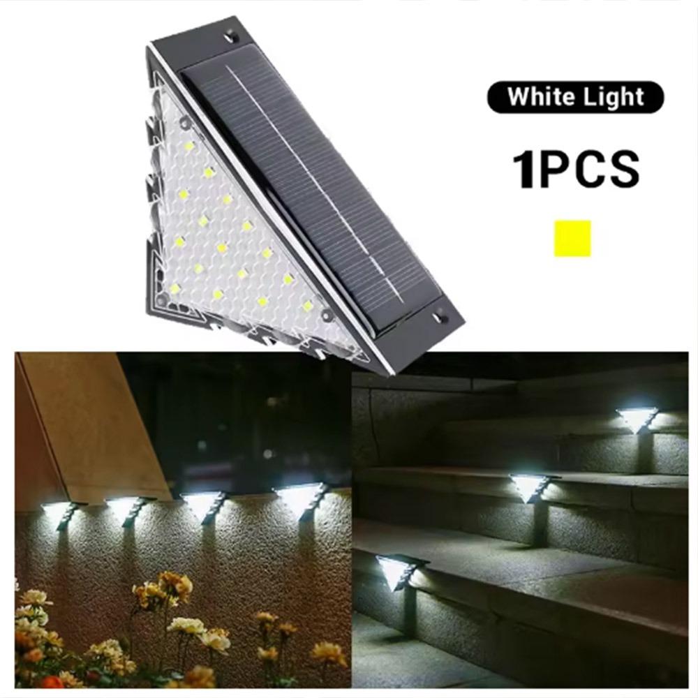 White/Warm Light Outdoor Solar Step Lights Landscape Light Terrace Guardrail Decoration