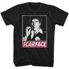 Scarface Movie Black White Tony Montana Photo Smoking Cigar Men T Shirt