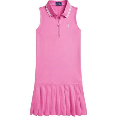 Polo Ärmelloses Midi-Kleid mit gesticktem Logo, niedriger Taille, Damenkleider, Rosa 312965016001