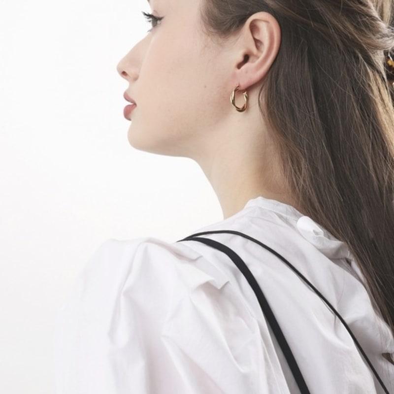 ozel Silver925 Twisted Line Hoop Earrings ES054E