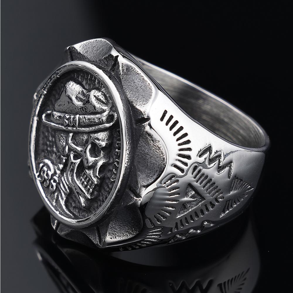 Anelli a Teschio Gotici Multistile per Uomo Acciaio Inossidabile Biker Motociclista Gioielli Anello Festa di Halloween Dropshipping