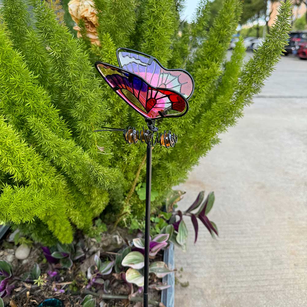Butterfly/Dragonfly Garden Stake Decor Insect Yard Stake Metal Lawn Ornaments Creative Yard Art Garden Stake for Garden Decor