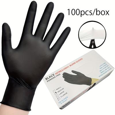 30/50/100PCS Luvas de nitrilo pretas Luvas de limpeza doméstica Cozinha Banheiro Lavar louça Nail Art Tintura de cabelo Animais de estimação Látex grátis