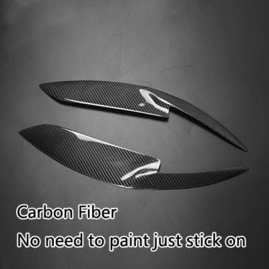 Carbon Fiber Car Headlight Eyebrow Cover Trim Sticker Head Lamp Eyelid For Toyota Corolla 10th 2007 - 2009 Fiber Glass Eyebrow