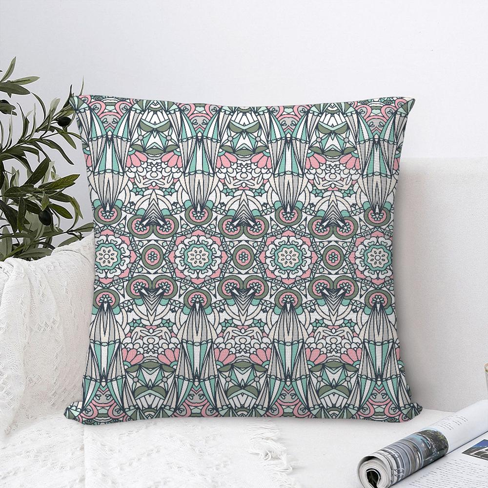 Ethnic Retro Totem Bohemian Pillow Case Sofa Decorative Home Double-sided Printing Short Plush Cushion Cover Throw Pillow Cover