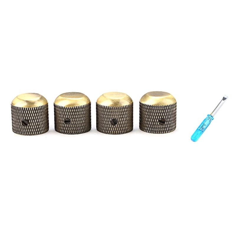 

4x Electric Guitar Potentiometer Control Knobs with Dia 6.5mm/0.25 Shaft Pots Speed Volume Tone Knob Replacement Parts 1