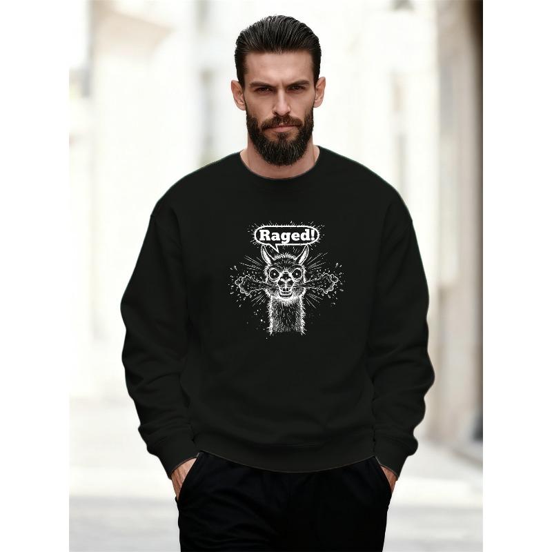 Men's Anger Pattern Casual Crew Neck Sweatshirt
