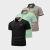 Men's 3Pack Polo Set,3Button Contrast-Color Collar, Soft and Comfortable—Perfect for Both the Golf Course and the Office