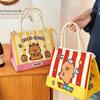 Cute Capybara Thermal Lunch Bag Cartoon Portable Lunch Box Insulated Food Storage Bag For Women Girl Kids