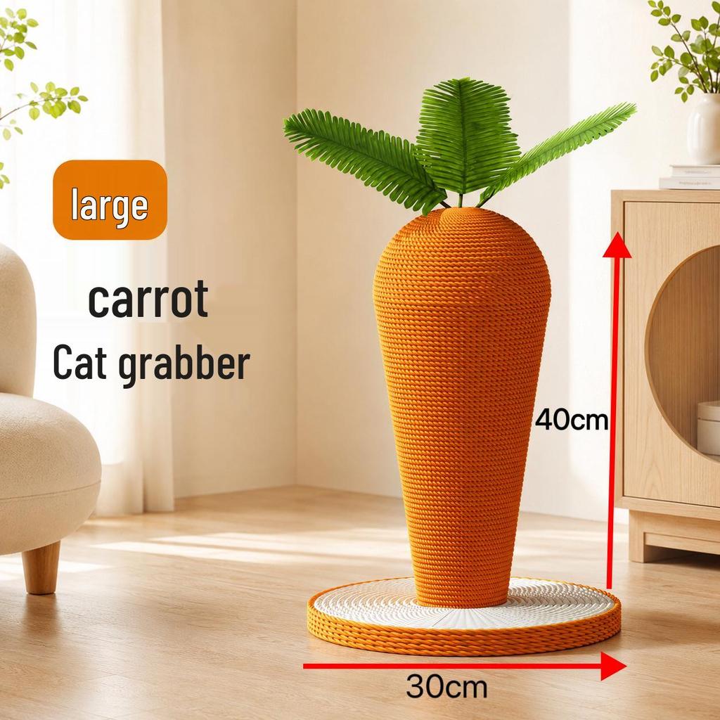 Cross Carrot Cat Climbing Frame & Sisal Scratching Post Toy for Nail Grinding & Itching Relief