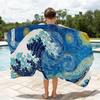 Artwork The Great Wave Off Kanagawa Towel Quick Dry Absorbent Beach Towel for Sports, Fitness, Swimming and Outdoor Activities