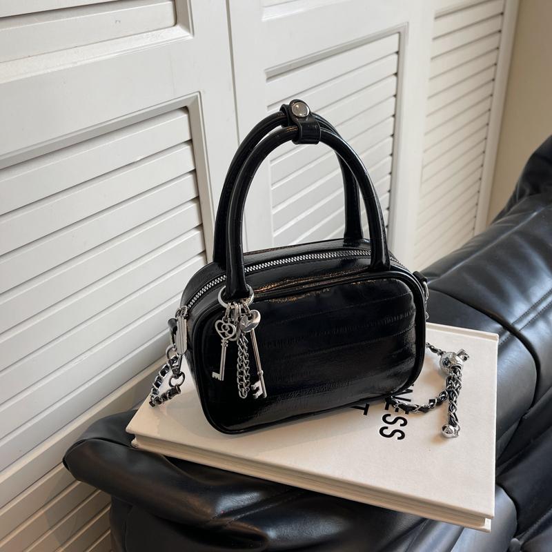 New textured silver small square bag niche versatile large capacity simple shoulder messenger bag bag women