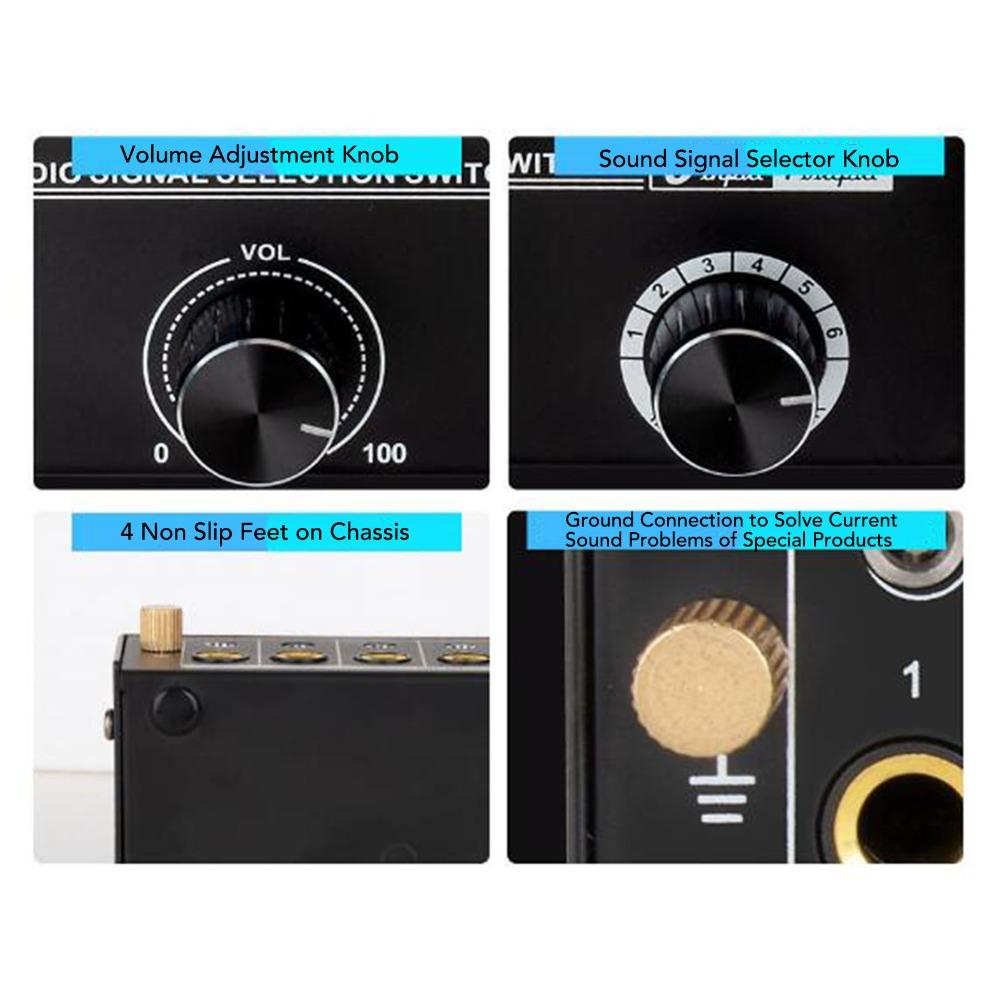 with Volume Control Knob Audio Selector Switcher Signal Selector  for Speaker Subwoofer