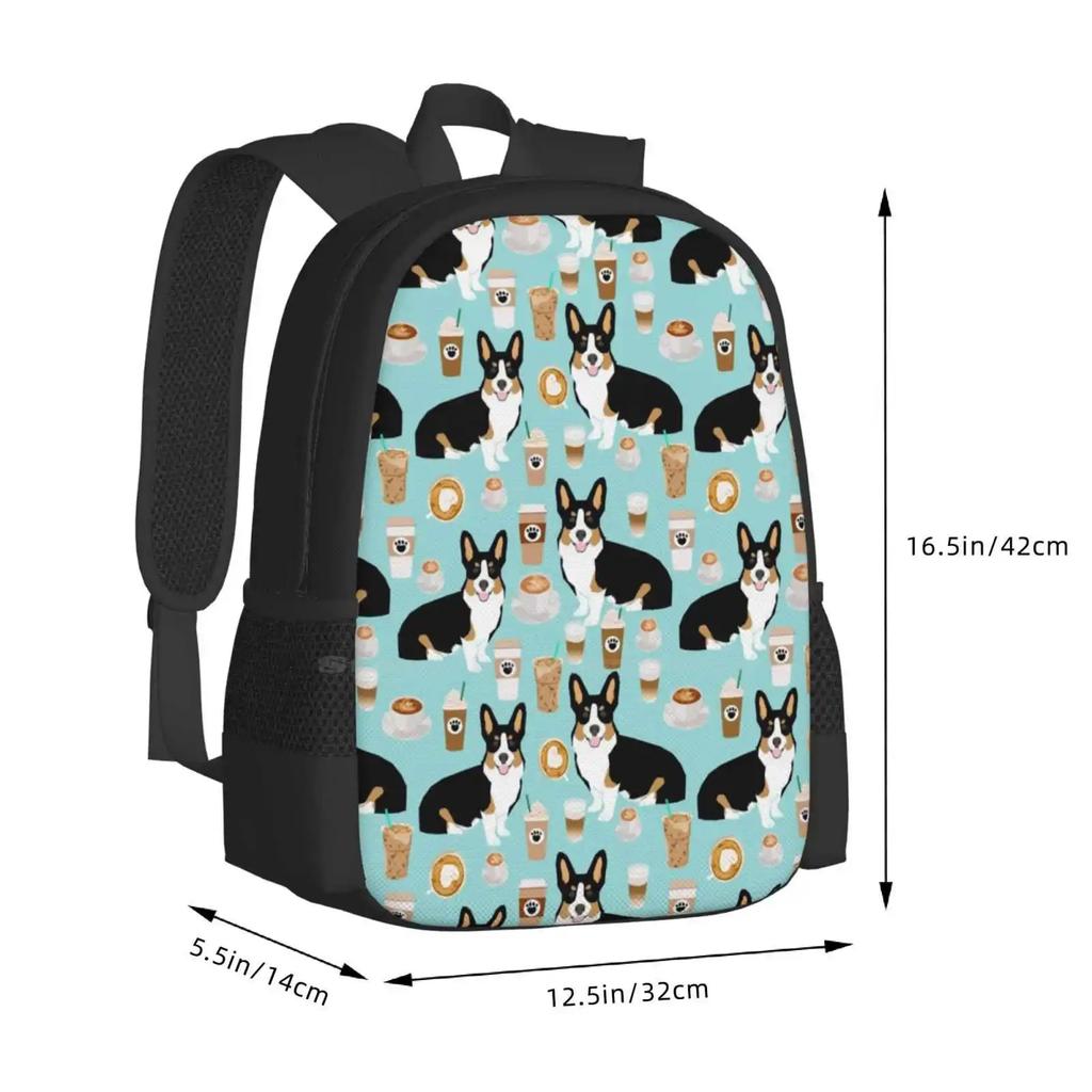 Welsh Corgi Tri Colored Coffee Lover Dog Gifts For Corgis Cafe Latte Pupuccino Corgi Crew Hot Sale Backpack Fashion Bags Welsh