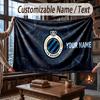 Custom Name Flannel Throw Blanket Club Brugge FC Pattern Warm Home Decoration