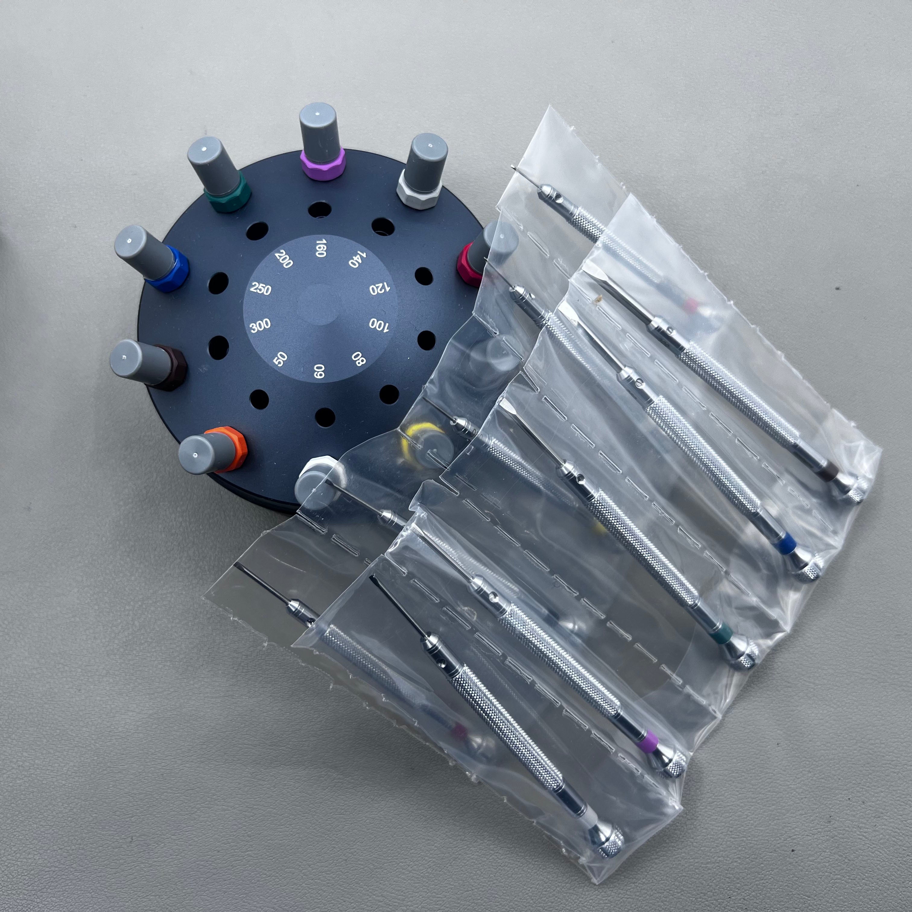 Swiss Bergeon 3044-A Set of 10 Screwdrivers with Rotating Stand