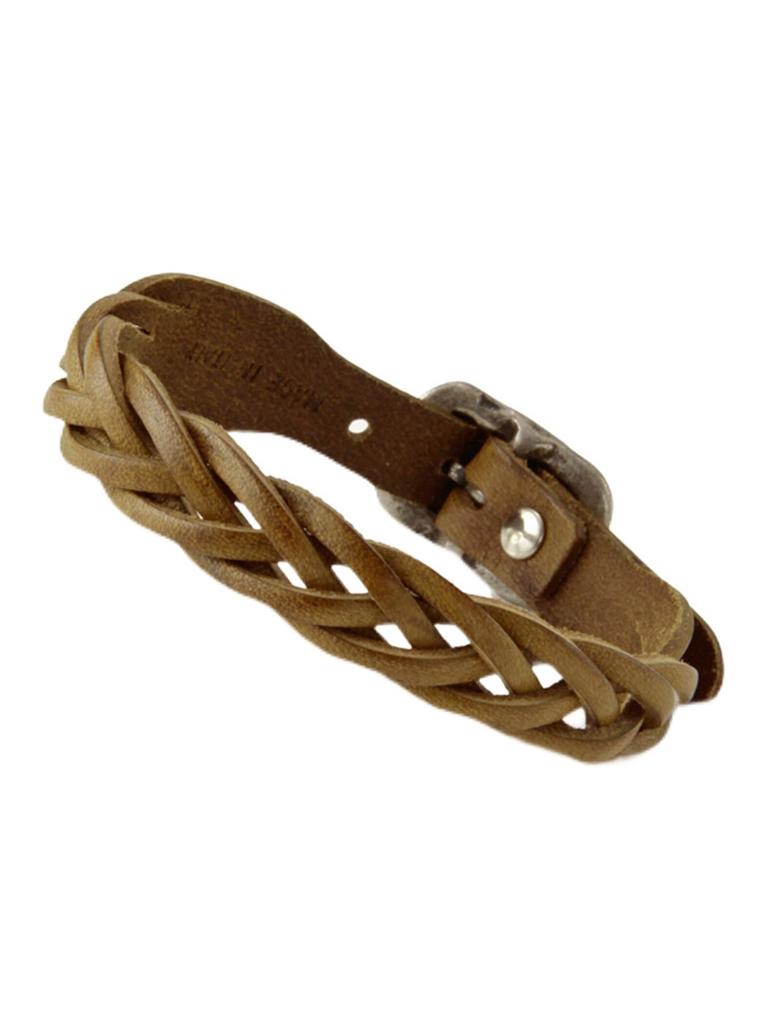 Genuine Olive [IL BISONTE] Bracelet, Leather, Leather, Cowhide, Women's, Men's, Unisex,