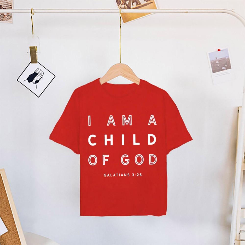 I Am A Child of God Printed Shirt T-shirt Girls Boys Short Sleeve Tops Vintage Tee Child Summer Shirts Tops Toddler Casual Tees