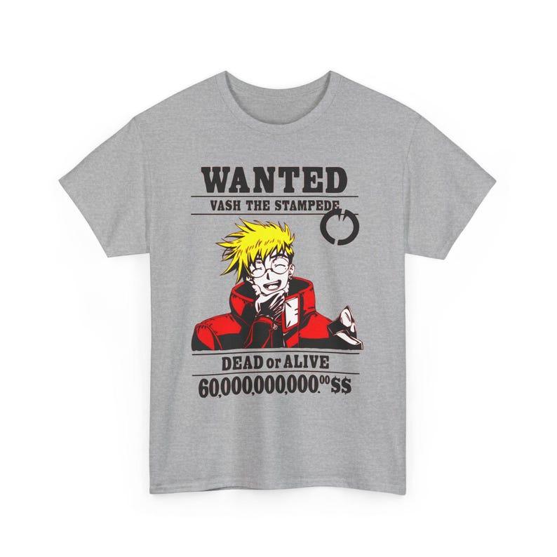 2026 New Hot Sale Trigun Wanted Vash The Stampede Grpahic T-shirt Men Women Hip Hop Streetwear Oversized T Shirt Casual Loose Crew Neck Summer Tops