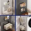 Foldable Metal Mesh Hamper Magnetic Wall Mounted Laundry Basket For Closet Organization Without Drilling Tools