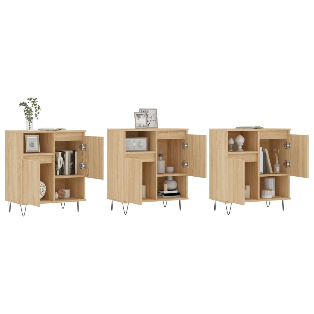 Sideboards 3 pcs Sonoma Oak Particleboard