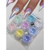 9-Colors Mermaid Chrome Nail Powder ,9pcs Aurora Mermaid Chrome Nail Art Dusts High Glossy Holographic Glimmer Pigment For Nail Decoration