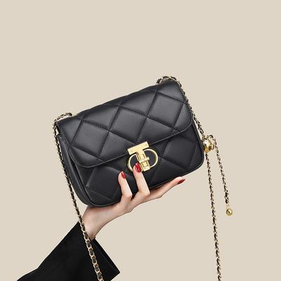 2025 New Women's Crossbody Bag Genuine Leather High-end Chain Small Square Bag Birthday Gift