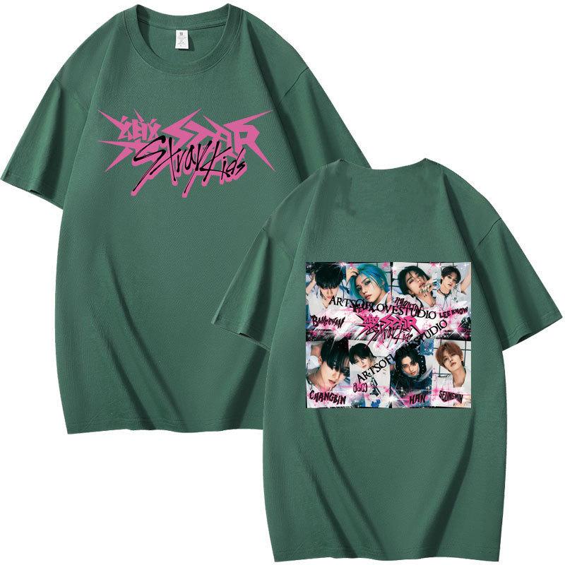 Stray Kids Dominated Printed Summer Short Sleeve T-Shirt Cotton Loose