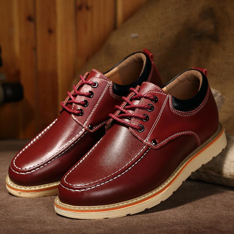 FashionFashion Male Classic Boat Shoes Internal elevation Leather Mens Outdoor Shoes Men lace up oxfords Dress Lace-Up Simple Men shoes