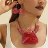 1set Crystal Necklace Earrings Set For Women Vintage Style Colorful Rhinestone Jewelry Set Inlaid Pendant With Lantern Chain