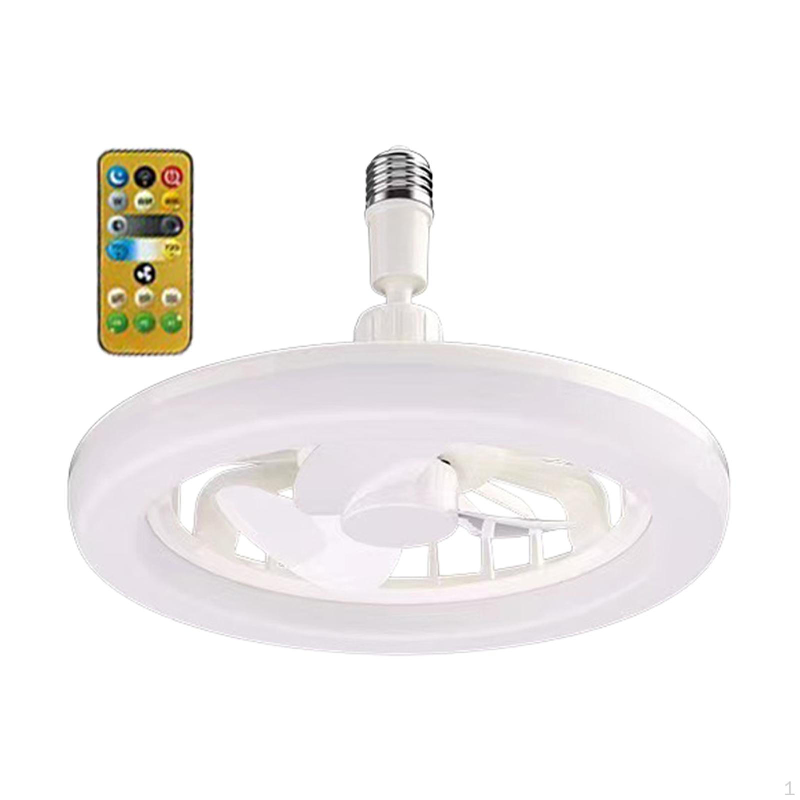 

Ceiling Fan with Lamp, LED Dimmable Low Profile Fans Remote Control for Dining Room, White Style A