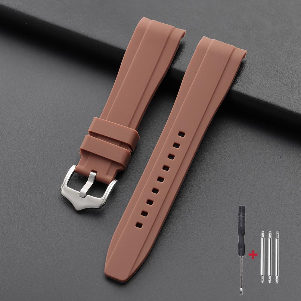 Hochwertiges gebogenes Ende 20mm 22mm Kautschukarmband Silikon Uhrenarmband für Omega Moonswatch Armband für Swatch Wasserdichtes Armband