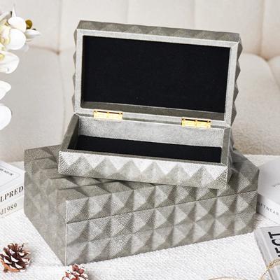 Luxury Leather Storage Box Bedroom Art Jewelry Boxes Earring Ring Aesthetic Trinkets Display Women Decoration Ornaments Stand Jewelry Accessories Gift